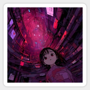 Enter the Digital Realm: Cyberpunk Aesthetics, Mind-Bending Anime, and Futuristic Manga Art Sticker